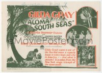 1f0266 ALOMA OF THE SOUTH SEAS herald 1926 silhouette art of sexy island beauty Gilda Gray in sarong!