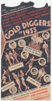 1f0281 GOLD DIGGERS OF 1933 herald 1933 great images of sexy showgirls, Busby Berkeley, die-cut!