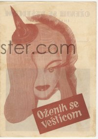 1f0313 I MARRIED A WITCH Yugoslavian herald 1942 wonderful art of Veronica Lake, Fredric March, rare!