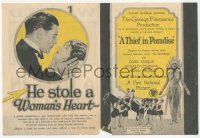 1f0297 THIEF IN PARADISE herald 1925 Ronald Colman impersonates a rich man, ultra rare!