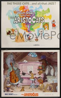 1f0743 ARISTOCATS 8 LCs 1971 Walt Disney feline jazz musical cartoon, great cat images!