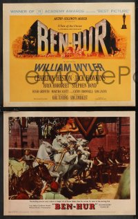 1f0746 BEN-HUR 8 LCs 1960 Charlton Heston, William Wyler classic epic, chariot race, Smith tc art!