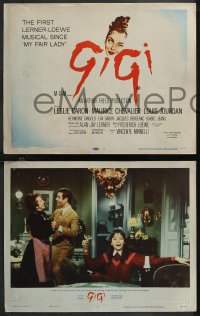 1f0765 GIGI 8 LCs 1958 pretty Leslie Caron, Louis Jourdan, Best Director & Best Picture winner!