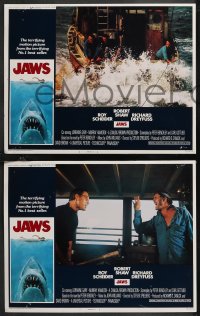 1f0828 JAWS 4 int'l LCs 1975 Roy Scheider, Robert Shaw, Richard Dreyfuss, Steven Spielberg!