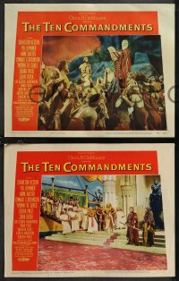 1f0797 TEN COMMANDMENTS 8 LCs 1956 Cecil B. DeMille classic, Charlton Heston, Yul Brynner!