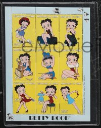 1f0244 BETTY BOOP group of 4 stamp sheets 1998 Max Fleischer cartoon, 20 unused stamps & other items!