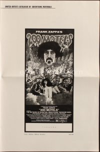 1f1865 200 MOTELS pressbook 1971 directed by Frank Zappa, rock 'n' roll, wild artwork!