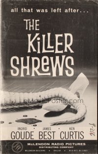 1f1880 KILLER SHREWS/GIANT GILA MONSTER pressbook 1959 great monster artwork, sci-fi double-bill!