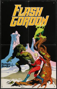 1f0124 FLASH GORDON promo brochure 1980 unfolds to make a cool 14x22 poster with Vallejo art, rare!