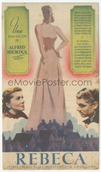 1f0373 REBECCA 4pg Spanish herald 1942 Alfred Hitchcock, Laurence Olivier & Joan Fontaine, different!