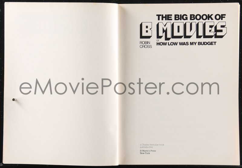 EMoviePoster.com: 1f0193 BIG BOOK OF B MOVIES Softcover Book 1981 Or ...