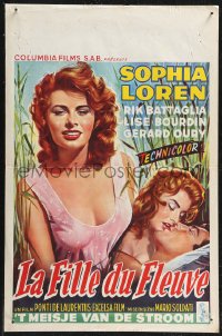 1g0533 WOMAN OF THE RIVER Belgian 1956 La Donna del fiume, best c/u of sexiest Sophia Loren!