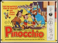 1g0584 PINOCCHIO British quad R1970s Disney's classic cartoon wooden boy who wants to be real!