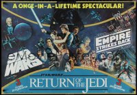 1g0587 STAR WARS TRILOGY British quad 1983 Empire Strikes Back, Return of the Jedi!