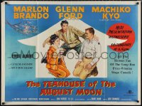 1g0589 TEAHOUSE OF THE AUGUST MOON British quad 1957 art of Asian Marlon Brando, Ford & Kyo, rare!