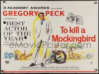 1g0590 TO KILL A MOCKINGBIRD British quad 1963 Lee, different art of Gregory Peck, ultra rare!