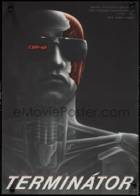 1g0506 TERMINATOR Czech 11x16 1990 best different art of cyborg Arnold Schwarzenegger by Pecak!