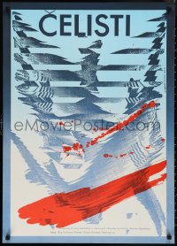 1g0503 JAWS Czech 24x33 R1987 Steven Spielberg classic, bizarre totally different art by Ziegler!