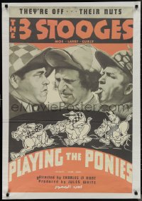 1g0538 PLAYING THE PONIES Egyptian poster R2000s wacky Three Stooges, one-sheet image!