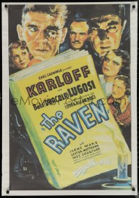 1g0539 RAVEN Egyptian poster R2000s Boris Karloff & Bela Lugosi, art from U.S. one-sheet!