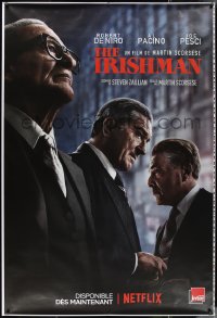 1g0118 IRISHMAN printer's test teaser DS French 1p 2019 De Niro in title role w/ Pacino, Joe Pesci!