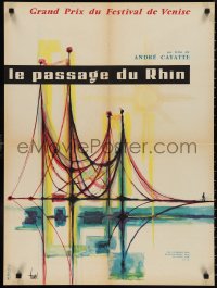 1g0830 TOMORROW IS MY TURN teaser French 23x30 1962 cool Clement Hurel artwork of bridge!