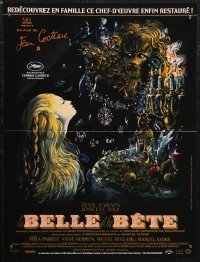 1g0844 LA BELLE ET LA BETE French 16x21 R2013 Jean Cocteau's classic fairy tale, cool Malcles art!