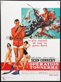 1g0863 THUNDERBALL French 16x21 R1980s art of Sean Connery as James Bond 007 by McGinnis & McCarthy!