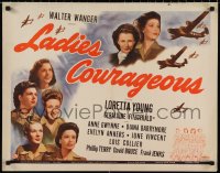 1g0906 LADIES COURAGEOUS 1/2sh 1944 airplane factory worker Loretta Young, Diana Barrymore