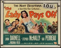 1g0907 LADY PAYS OFF style B 1/2sh 1951 sexy Linda Darnell in swimsuit gambles & loses, ultra rare!