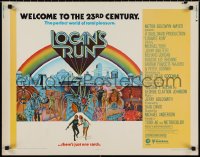 1g0912 LOGAN'S RUN 1/2sh 1976 art of Michael York & Jenny Agutter running away by Charles Moll!