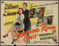 1g0941 STANDING ROOM ONLY style A 1/2sh 1944 sexy Paulette Goddard & Fred MacMurray!