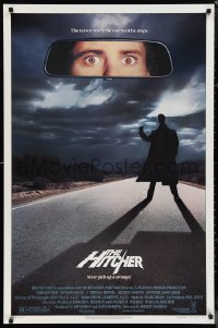 1g1229 HITCHER 1sh 1986 creepy hitchhiker Rutger Hauer, C. Thomas Howell, never pick-up a stranger!