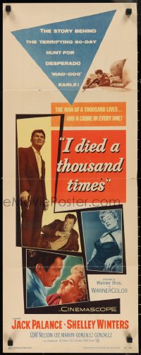 1g1000 I DIED A THOUSAND TIMES insert 1955 Jack Palance & sexy Shelley Winters, Lee Marvin!