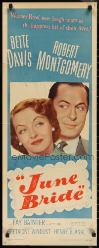 1g1009 JUNE BRIDE insert 1948 Bette Davis & Robert Montgomery in the happiest hit of their lives!