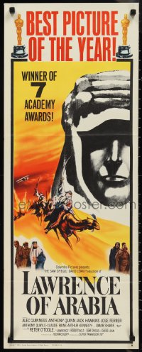 1g1013 LAWRENCE OF ARABIA style B insert 1962 David Lean classic starring Peter O'Toole, Best Picture!