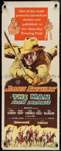 1g1019 MAN FROM LARAMIE insert 1955 cool art of cowboy James Stewart, directed by Anthony Mann!