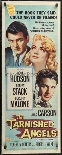 1g1058 TARNISHED ANGELS insert 1958 Rock Hudson, Dorothy Malone, Robert Stack, William Faulkner