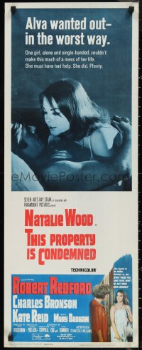 1g1060 THIS PROPERTY IS CONDEMNED insert 1966 close up of sexy Natalie Wood & Robert Redford in bed!