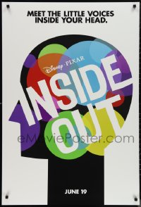 1g1242 INSIDE OUT advance DS 1sh 2015 Walt Disney, Pixar, the voices inside your head, profile art!