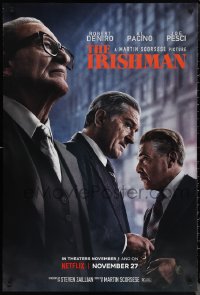 1g1245 IRISHMAN teaser DS 1sh 2019 Robert De Niro in the title role w/ Al Pacino, Joe Pesci!