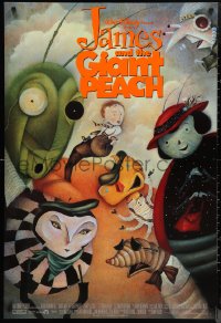 1g1250 JAMES & THE GIANT PEACH DS 1sh 1996 Walt Disney stop-motion fantasy cartoon, cool artwork!