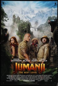 1g1257 JUMANJI: THE NEXT LEVEL int'l advance DS 1sh 2019 Dwayne Johnson, Jack Black, Kevin Hart, Gillan!