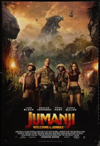 1g1258 JUMANJI: WELCOME TO THE JUNGLE int'l advance DS 1sh 2017 Johnson, Black, different image!