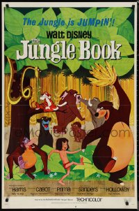 1g1260 JUNGLE BOOK 1sh 1967 Walt Disney cartoon classic, great image of Mowgli & friends!