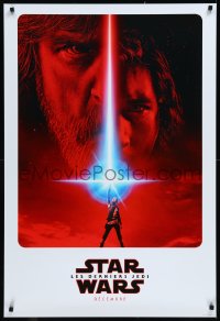 1g1274 LAST JEDI int'l French language teaser DS 1sh 2017 Star Wars, sci-fi image of Hamill, Driver & Ridley!