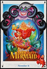 1g1281 LITTLE MERMAID advance DS 1sh R1997 great images of Ariel & cast, Disney cartoon!