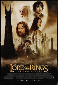 1g1289 LORD OF THE RINGS: THE TWO TOWERS DS 1sh 2002 Peter Jackson epic, montage of cast!