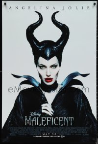 1g1297 MALEFICENT advance DS 1sh 2014 cool close-up image of sexy Angelina Jolie in title role!