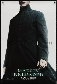 1g1303 MATRIX RELOADED teaser DS 1sh 2003 great image of Keanu Reeves as Neo!